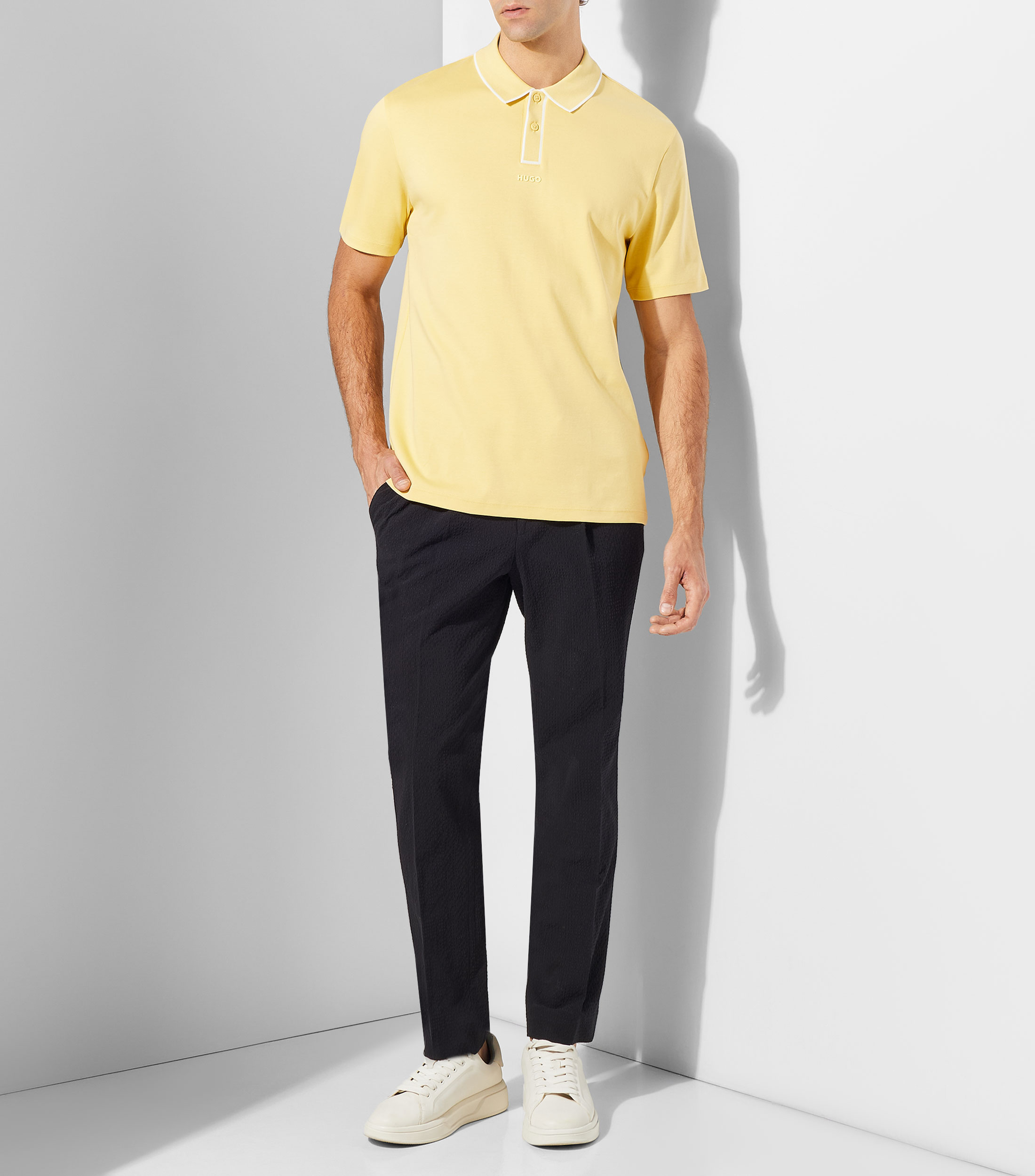 Playera polo manga corta lisa Hombre